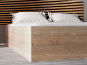 BELLA ágy 140x200 cm, sonoma tölgy Ágyrács: Léces ágyrács, Matrac: Coco Maxi 20 cm matrac