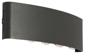 Kültéri fali lámpa sötétszürke LED-del 10-lámpás IP54 - Silly