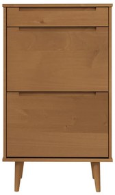 MOLDE barna tömör fenyőfa cipőszekrény 59,5 x 35 x 103 cm