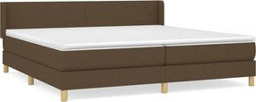 vidaXL sötétbarna szövet rugós ágy matraccal 200 x 200 cm