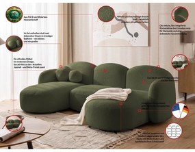 Zöld buklé (U alakú) sarokkanapé Orbit – Ropez