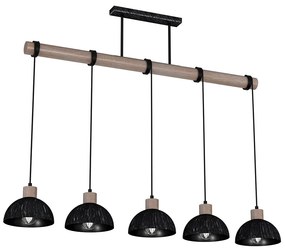 Csillár zsinóron ERIK 5xE27/60W/230V barna/fekete