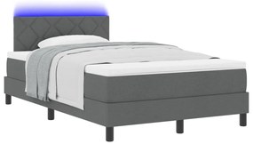 Boxspring ágy matraccal és LED világítással Sötétszürke 120x190 cm Szövet