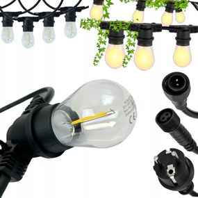 Kerti Fényfüzér Kerti Lámpa Lánc 15M 15xLED E27 Vízálló