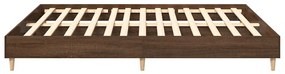 barna tölgyszínű szerelt fa ágykeret matrac nélkül 200 x 200 cm