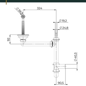 SINK Quality Mosogató Quality Ferrum 40, konyhai gránit mosogató 400x500x195 mm + arany szifon, fekete, SKQ-FER.C.1K40.XG