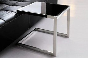 JENNA design üveg lerakóasztal - fekete/fehér