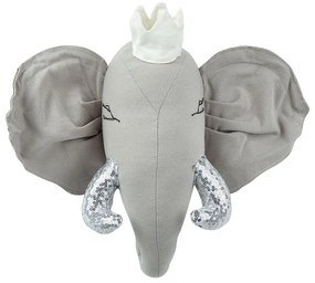 Szürke plüss elefánt fali dekoráció 39 x 33 cm TANTOR Beliani