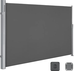 Oldalsó terasznapellenző, belátásgátló, szürke, 280 g/m² 200 x 350 cm