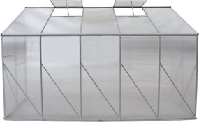 Kerti üvegház falhoz helyezhető, polikarbonát, 122x313x199 cm, MABON TYP 3
