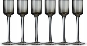 yngby Glass Aquavit Poharak Vodkához, Likőrökhöz, Tinktúrákhoz 6 db Szürke