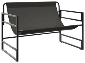 antracitszürke acél kerti pad párnával 113 cm