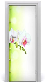 Ajtóposzter öntapadós Orchidea és bambusz 85x205 cm