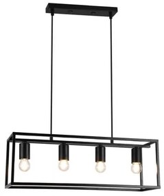 Lámpa Mennyezeti lámpatest DIU4, 3635, AC220-240V, 50/60Hz, 4*E27, IP20, 60CMX18CMX20CM, négyszeres, fekete