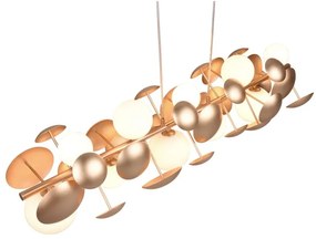 Fehér-aranyszínű függőlámpa üveg búrával Bubble – Trio Select