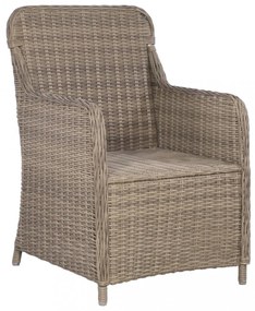 2 db barna polyrattan kültéri szék párnával