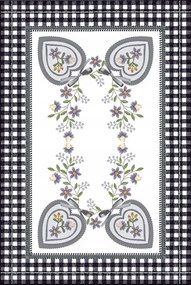 Asztalterítő szív mintás népi mintával 30x45