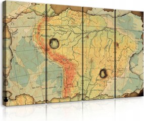 Vászonkép 120x80 Vintage térkép régi Dél-Amerika utazás antikvárium