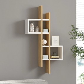 Fali polc Emse - Sapphire Oak, White
