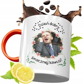 Donald Tusk Narancssárga Bögre Ajándék, fényképes nyomattal