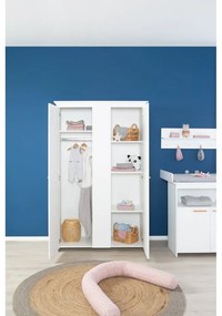Fehér gyerek ruhásszekrény 119x190x52 cm Anton – Roba