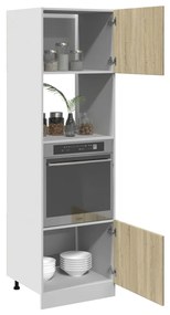 vidaXL “Lyon” sonoma színű szerelt fa mikrohullámú sütő szekrény