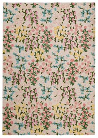 Krémszínű kézi szövésű gyapjú szőnyeg 160x230 cm Emilia Floral – Flair Rugs