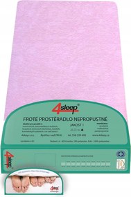 Vízálló frottír lepedő gumiszalaggal 80/160 rózsaszín