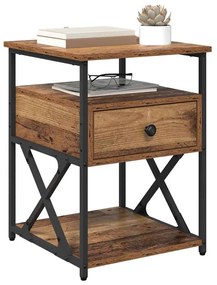 Éjjeliszekrény fiókkal 2 pcs Régi fa 40 x 42 x 55 cm Faanyag