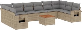 vidaXL 11részes vegyes bézs polyrattan kerti ülőgarnitúra párnákkal