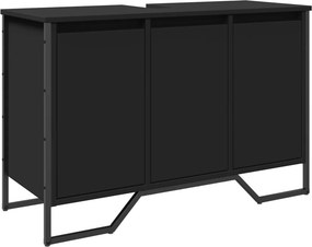 vidaXL fekete szerelt fa fürdőszobai mosdószekrény 91 x 35 x 60 cm