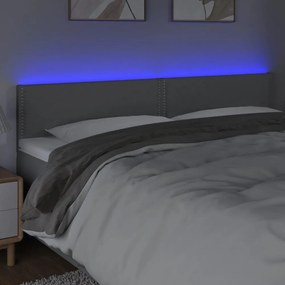 világosszürke szövet LED-es fejtámla 160x5x78/88 cm