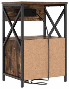 Éjjeliszekrény 2 pcs Füstölt tölgy 40 x 31 x 60 cm Faanyag