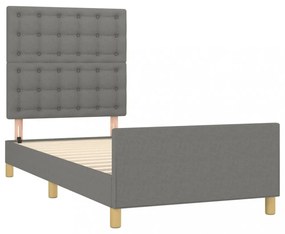 sötétszürke szövet ágykeret fejtámlával 80 x 200 cm