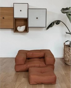 Mini Cube Dark Grey kinyitható gyerekfotel lábtartóval - Karup Design