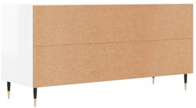 fehér magasfényű szerelt fa TV-szekrény 104x35x50 cm