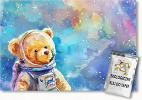 FotĂłtapĂ©ta Flizelina Kozmosz Ăg Csillagok MackĂł ưrhajĂłs 150x105 ragasztĂł