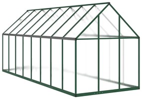 zöld alumínium melegház alapvázzal 445x169x195 cm