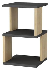 Éjjeliszekrény Carter - Anthracite, Oak
