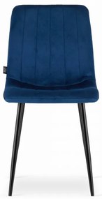 Étkező szett 1 + 4, fekete RAMOD asztal 100x60 cm + LAVA kék szék fekete lábakkal