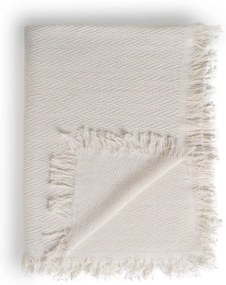 Krémszínű újrahasznosított pamut ágytakaró 180x260 cm Spike – Ixia