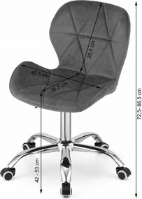 AKCIÓ Fekete irodai szék AVOLA VELVET II. osztály