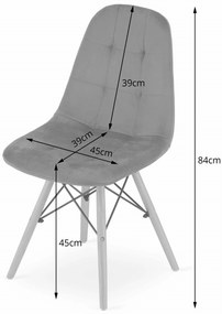 AKCIÓ Szürke bársony étkezőszék DUMO II. minőség