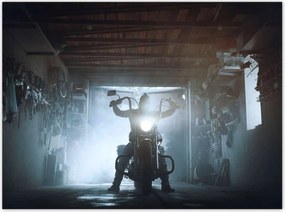 Poszterek 135x100 Egy motoros garázsában