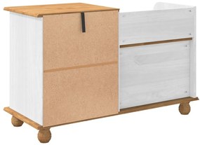 Bejárati tároló pad ASKIM Fehér 100x39x62 cm Masszív fa Fenyő