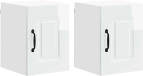vidaXL Konyhaszekrény Kalmar 2 pcs Magas Fényű Fehér 30 x 31 x 40 cm