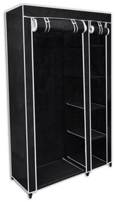 fekete összecsukható ruhásszekrény 110 x 45 x 175 cm