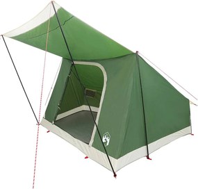 vidaXL Kempingssátor tetővel tárolóval Zöld 282 x 225 x 154 cm taft
