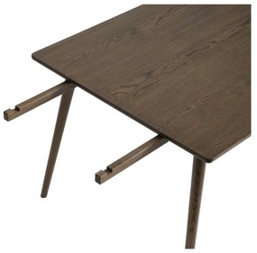 Barna bővíthető étkezőasztal tölgyfa dekoros asztallappal 150x90 cm Barrali – Unique Furniture