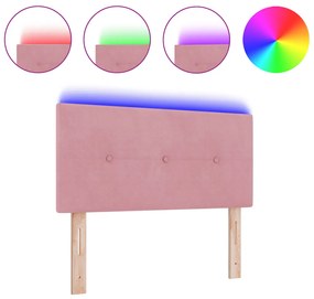 LED Fejtámla Gombos Rózsaszín 100 cm Bársony